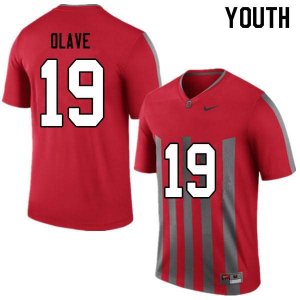 NCAA Ohio State Buckeyes Youth #19 Chris Olave Throwback Nike Football College Jersey EPE5145LO